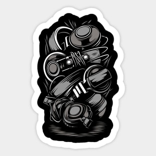 Music Lover ~ Stack of Headphones Sticker